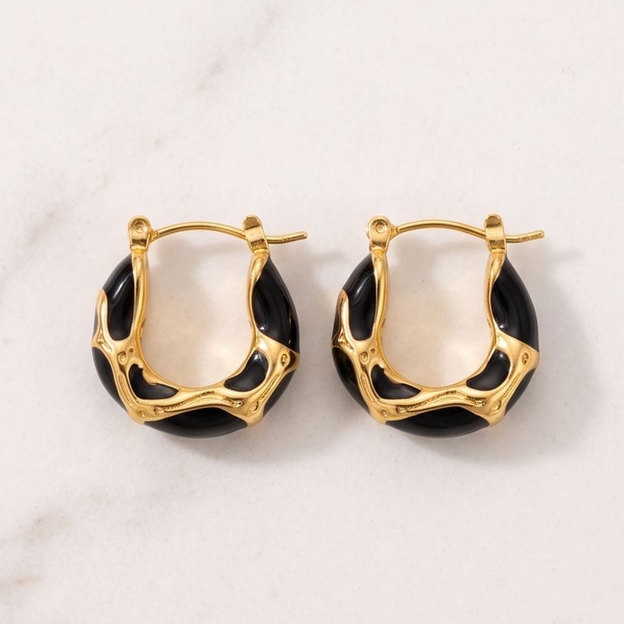 Black Twist Hoops