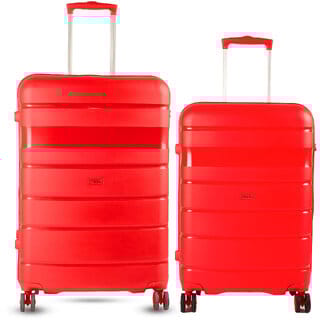 Timus Sunlite Hard Luggage 68cm 78cm Hard Luggage Trolley Bags Combo Set 2 Travel - Red