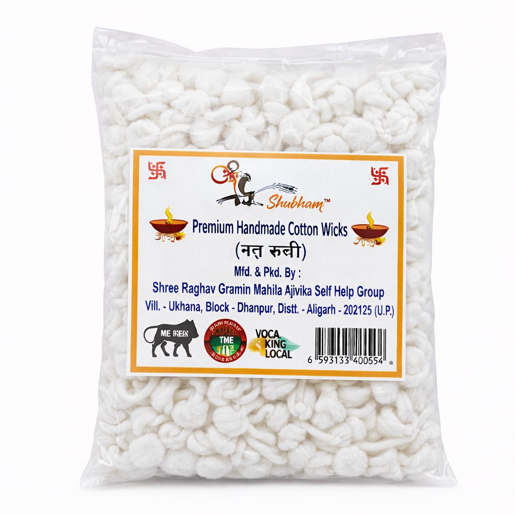White Premium Handmade Cotton Wicks (Batti)