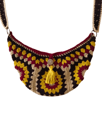 Multi-Coloured Crochet Sling Bag