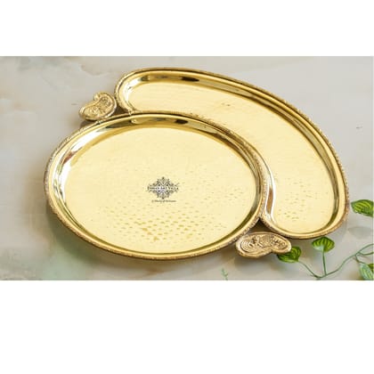 Handmade Pure Brass Maharaja Design Dinner Plate  For Home, Hotel, Restaurants