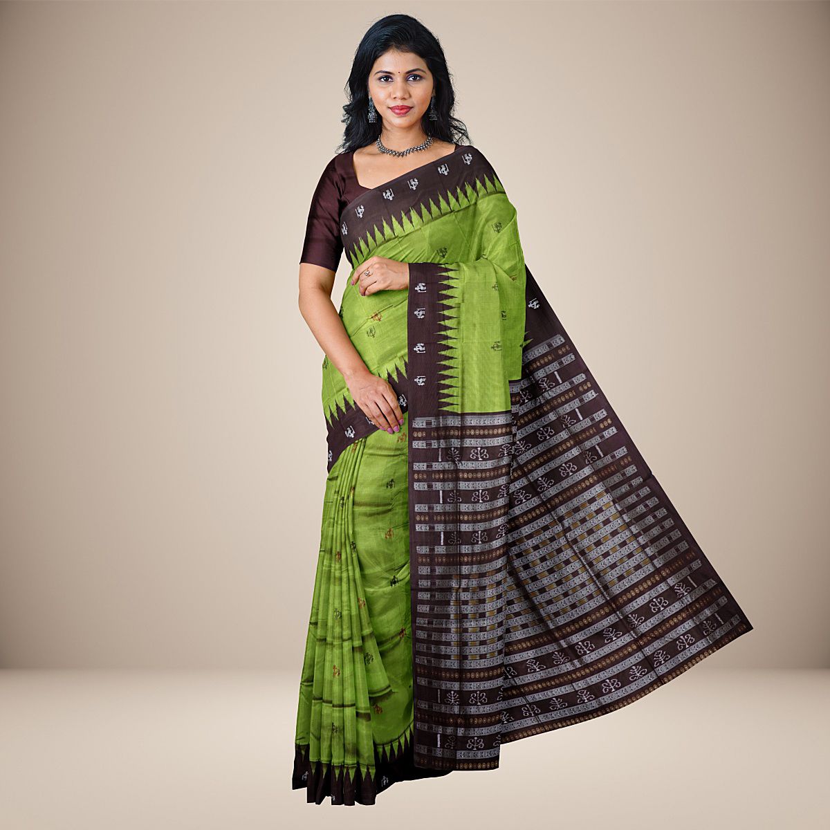 Tribal Motifs Bomkai Silk Saree