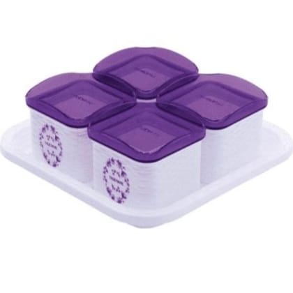 Trueware 500Ml Daffodil 4Pcs Storage Container With Tray