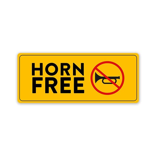 Horn Free Car Bumper Sticker