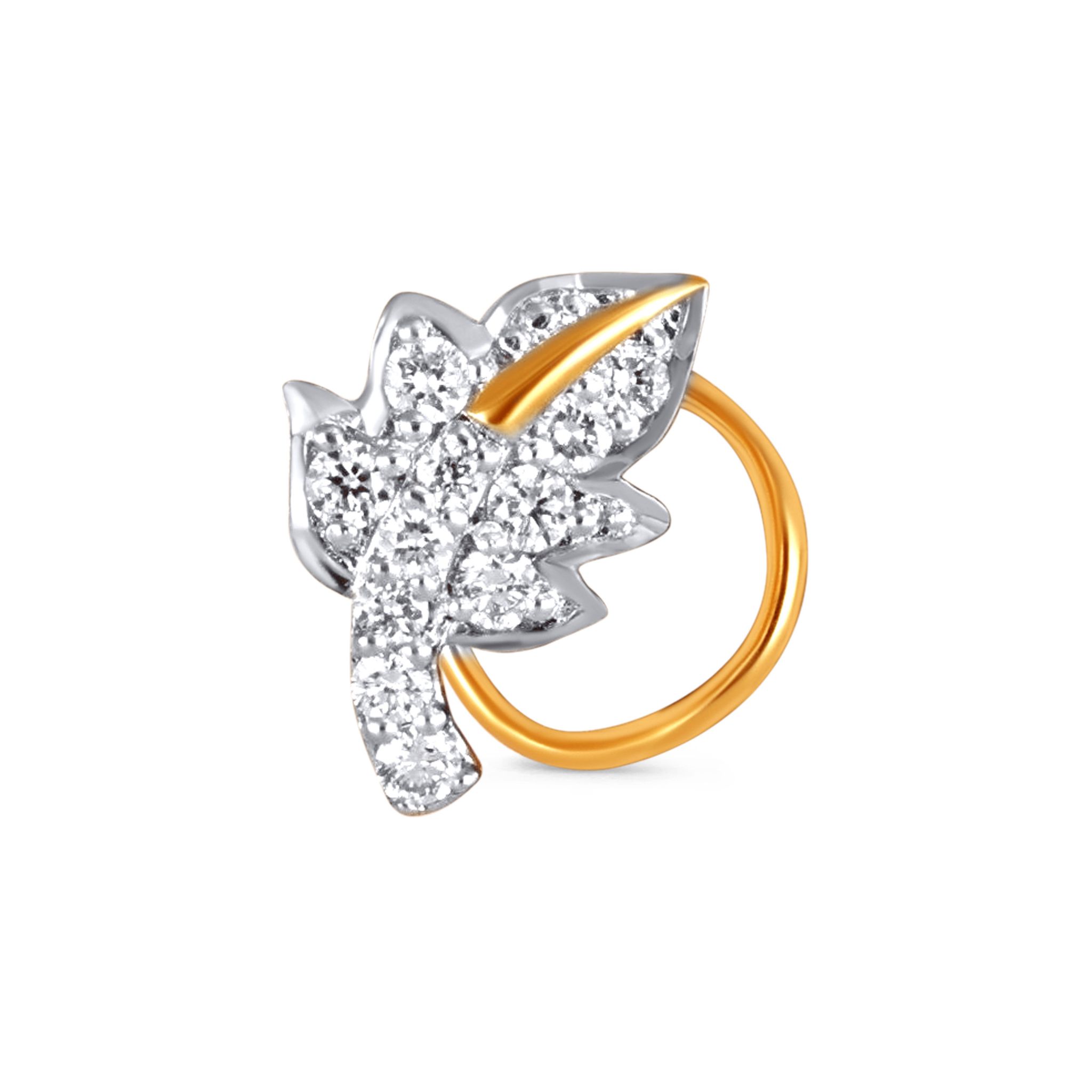 Senco Gold Whisper Of Sparkle Diamond Nose Pin ( 0.288 gm/0.06 ct/GH-VS/18K Yellow Gold )