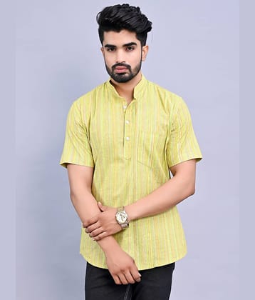 QuaClo - Light Green Cotton Men's Regular Kurta ( Pack of 1 )