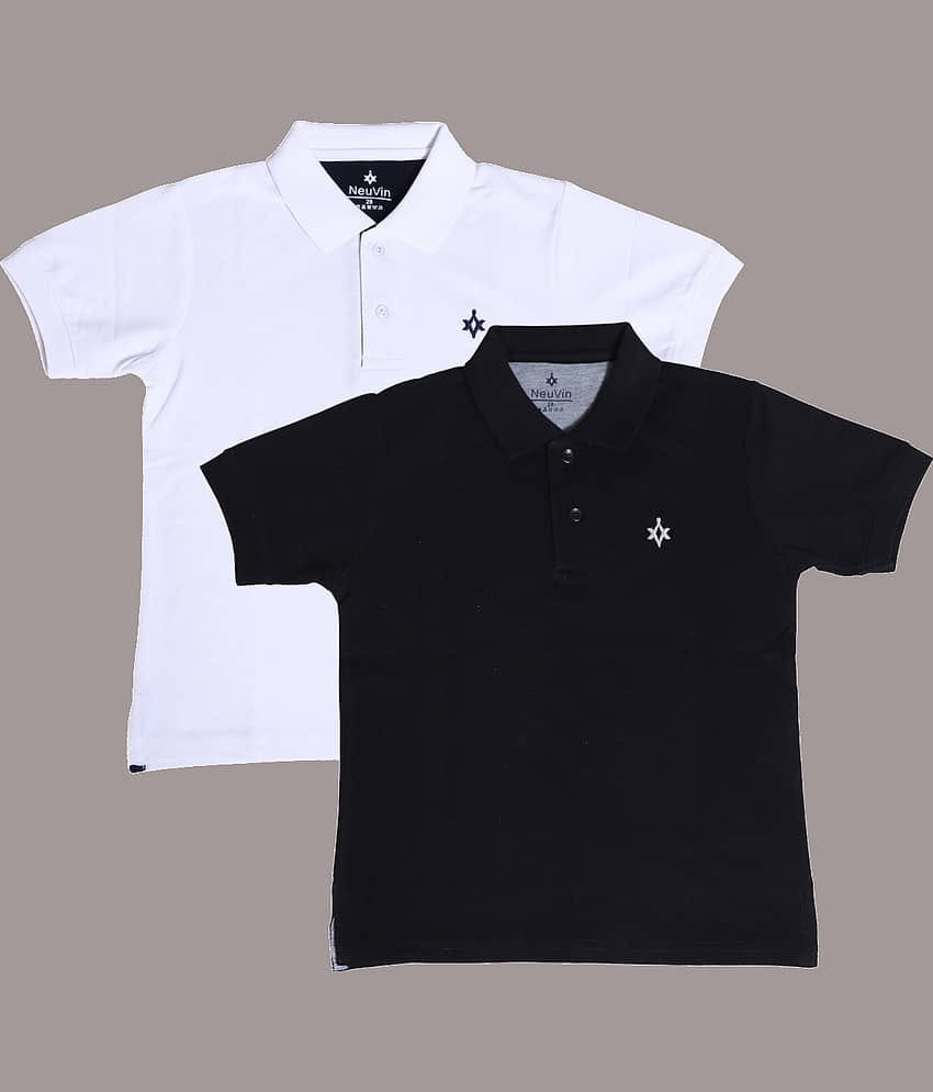 NEUVIN Pack of 2 Boys Cotton Blend T-Shirt ( Multi Color )