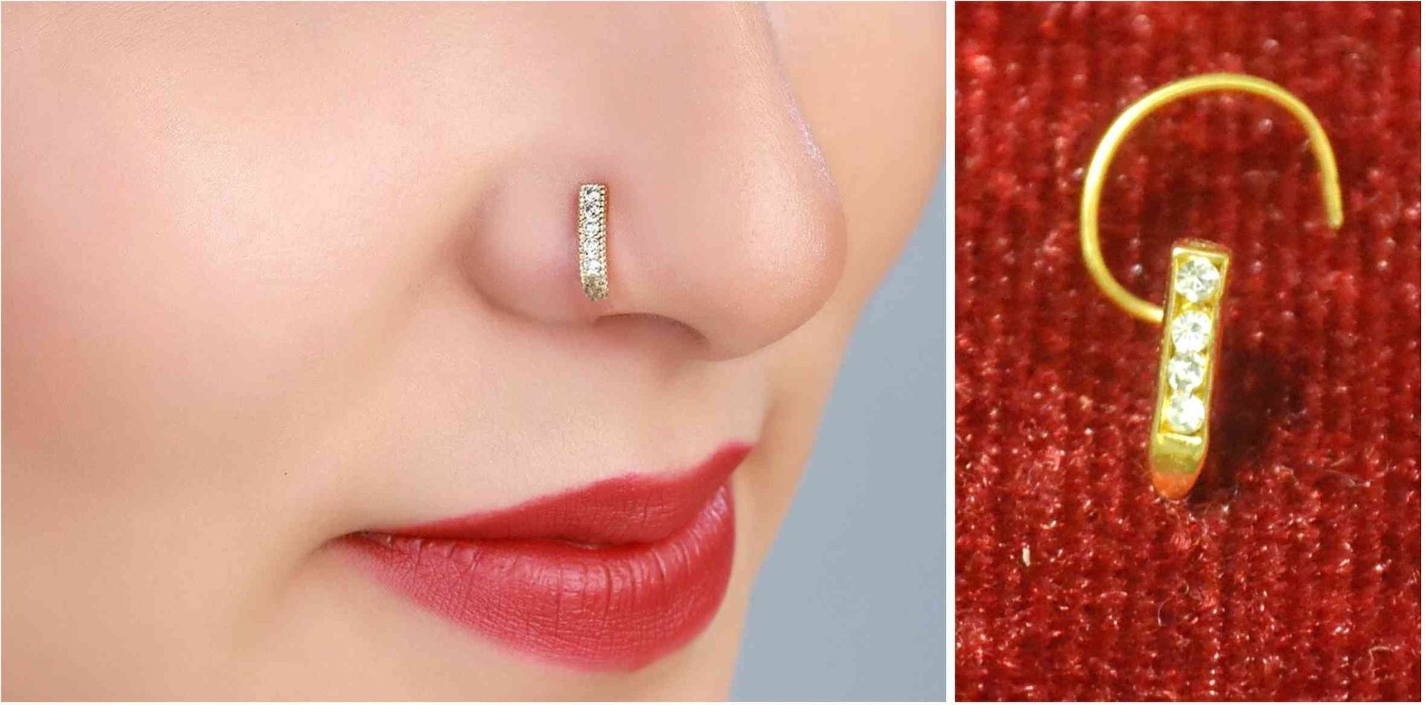Nugget U-Shape Nose Ring - Premium