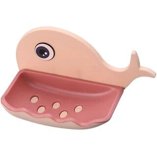 Shopkartz Whale Soap Dish Holder - Adorable Pink Bathroom Kitchen Accessory for Fun and Stylish Decor, Perfect Gift for Parents and Homeowners