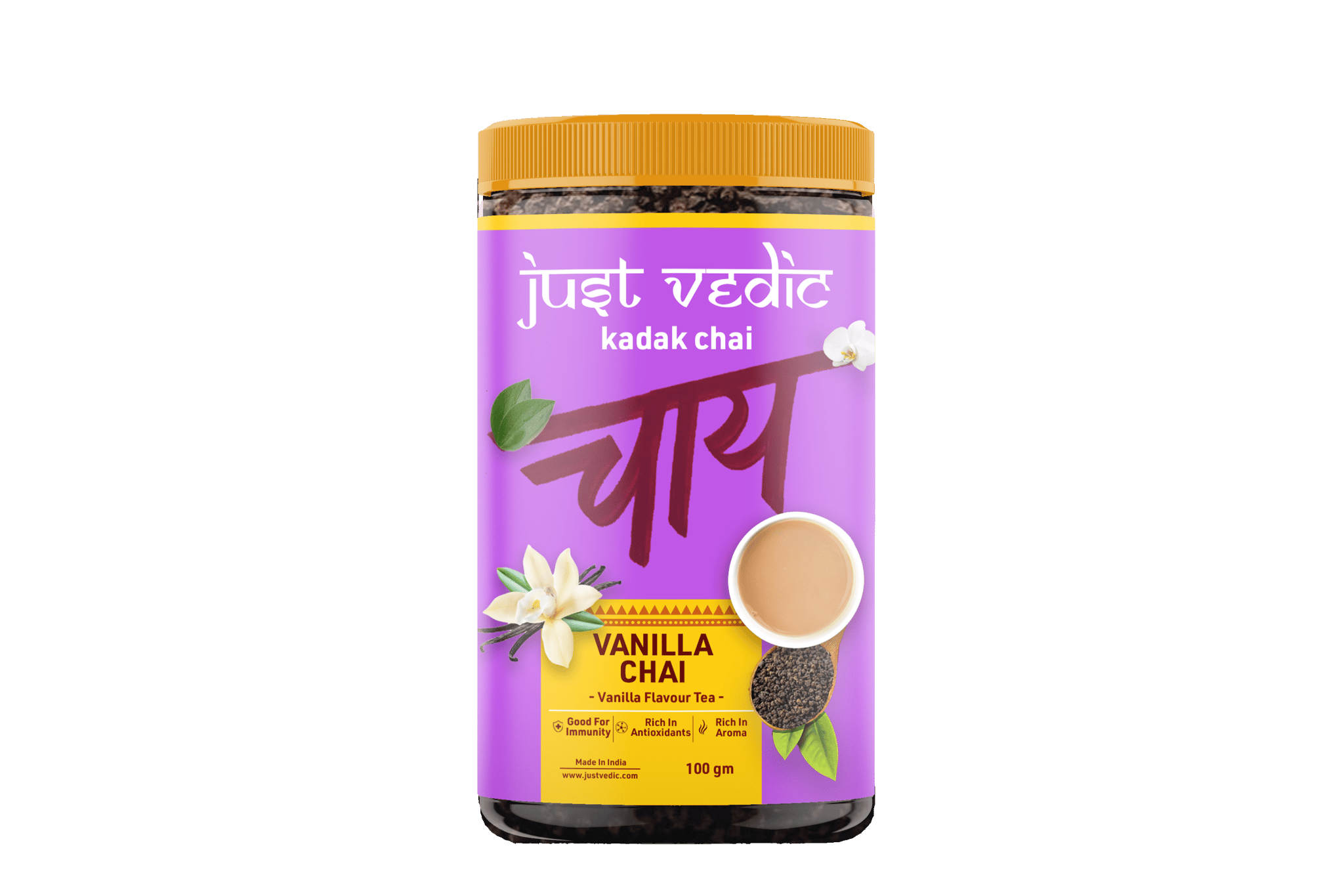 TEACURRY Vanilla Chai (100 Grams) - Vanilla Chai for Calmness and to curb Sugar Intake