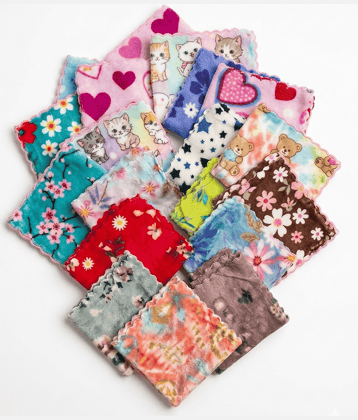 Soft Cotton Kids & Baby Girls Ladies Handkerchief Set of 12 PCS | Multicolour Printed Hanky Rumal for New Born Babies | Soft Face Towel