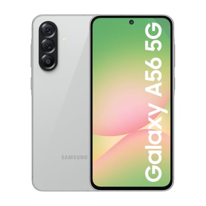 Samsung Galaxy A56 5G (Awesome Light Gray, 12GB, 256GB) | Metal Frame | Gemini Live | Awesome Intelligence (AI): Circle to Search, Instant Slo-Mo, Auto-Trim, Object Eraser | Flagship Grade Camera Samsung Galaxy A56 5G (Awesome Light Gray, 12GB, 256GB) | 
