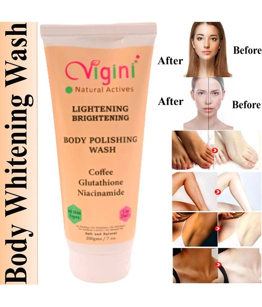 Vigini Skin Whitening So@ap Serum Cream So@ap Free Body Cream Wash Lightening Brightening Face Serum  200 mL D Tan De Pigmentation  Glutathione Coffee