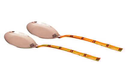 Pure Steel Copper Handmade Serving Spoons-2
