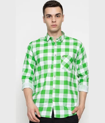 MODERNITY Cotton Blend Regular Fit Checks Full Sleeves Men's Casual Shirt - Green ( Pack of 1 )