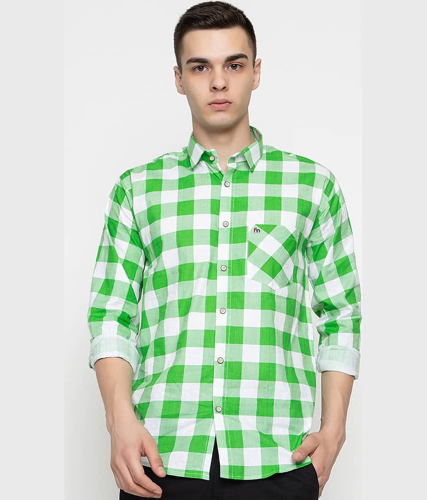 MODERNITY Cotton Blend Regular Fit Checks Full Sleeves Men's Casual Shirt - Green ( Pack of 1 )
