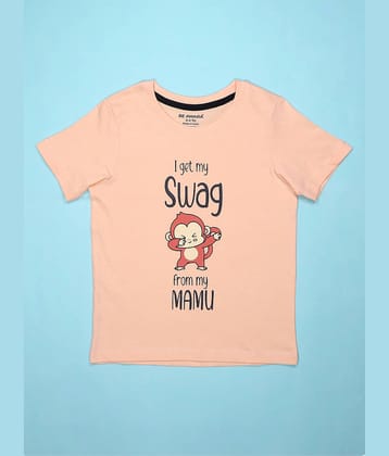 Be Awara Pack of 1 Boys Cotton T-Shirt ( Peach Puff )