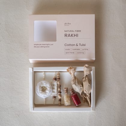 Golden Tulsi Rakhi Treat Box (3 Rakhis)