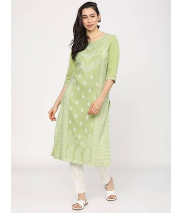 Ketch Polyester Printed Straight Women's Kurti - Green ( Pack of 1 )