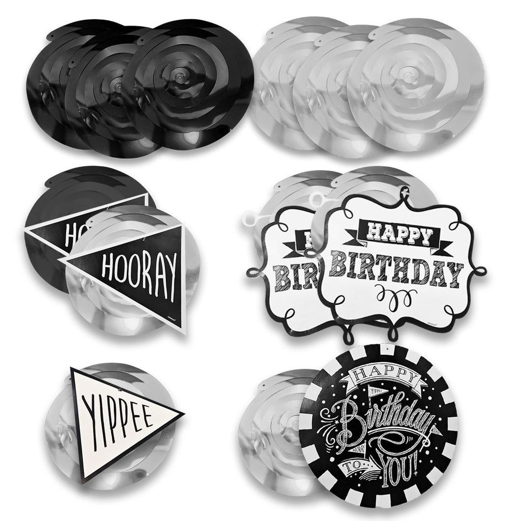 Chalkboard Themed Swirl Decoration - 3PC - Party and Festive Needs | Buy online on ZillyBuy