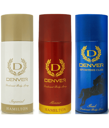 Denver Imperial , Honour & Goal Deodorant Spray for Men 600 ml ( Pack of 3 )