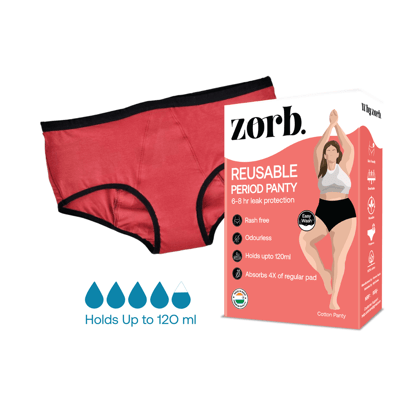 Zorb. Reusable Period Panty (Maroon) Zorb. Reusable Period Panty (Maroon) - S