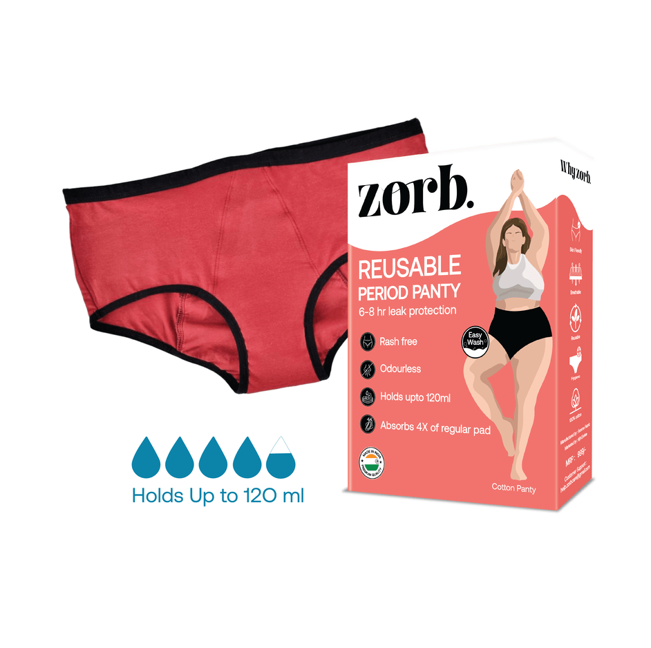 Zorb. Reusable Period Panty (Maroon) Zorb. Reusable Period Panty (Maroon) - S