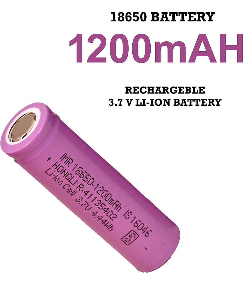 CONSONANTIAM High Capacity Hongli Lithium Ion 1200mAH Rechargeable Original Power Ultra High Capacity Cell Batteries, LED, Bluetooth Speaker, Laptops, Torch, Flat Top, 3.7V (Pack of 1)