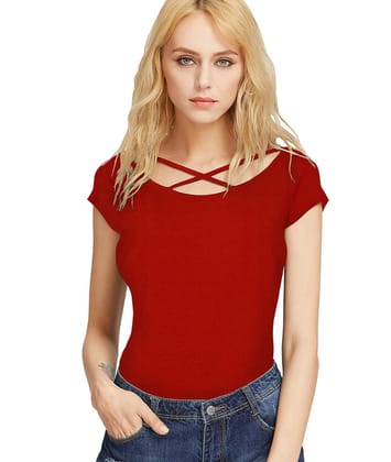 Women's Western Wear Hosiery T Shirts L (Red)
