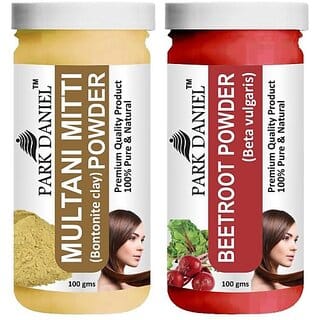 PARK DANIEL Pure & Natural Multani Mitti Powder & Beetroot Powder Combo Pack of 2 Bottles of 100 gm (200 gm ) (200 ml)
