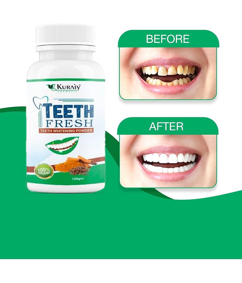 KURAIY Pearl Teeth Whitening Powder Teeth Brightening Oral Remove Plaque Stains 100g