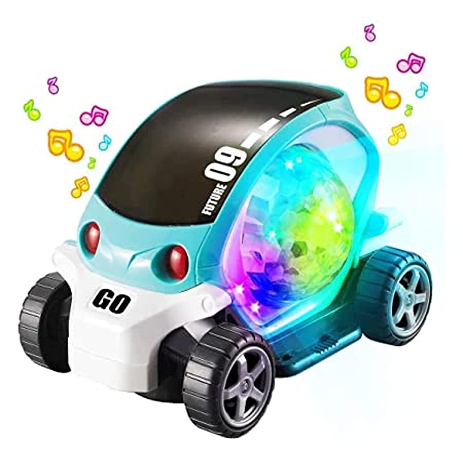 Future Car - 360 Degree Rotating Car Toy with 3D Lights Musical & Flashing Light Sound, Bump & Stunt Action Car Toy for Kids Multi Light Car Birthday Gift for Boys Return Gift for Kids