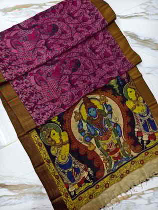 Kalahasti Kalamkari on Bangalore Style 11-Bangalore Silk