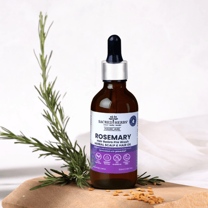 ROSEMARY Hair ReGro Pre-Wash Herbal Scalp & Hair Oil with Holy Tulsi-50ml