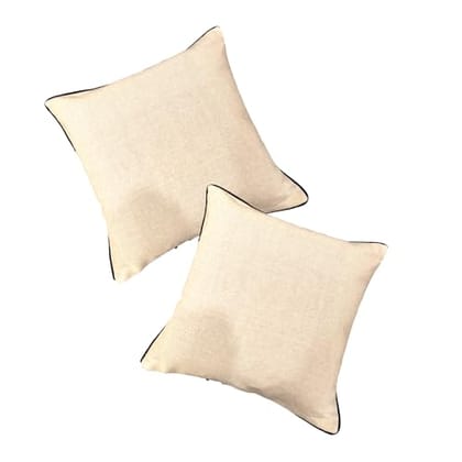 PREETIER Throw Cushion Covers Premium Cotton Square Pillow Cover Pillowcases (Pack of 2) (Rustic Charm, 20 x 20)