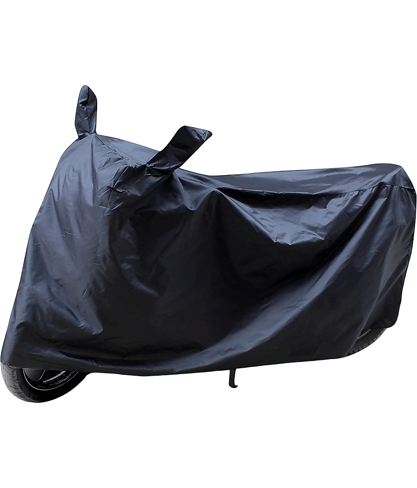 AutoRetail - Dust Proof Two Wheeler Polyster Cover With (Mirror Pocket) for Bajaj Discover 150F Black (pack of 1)