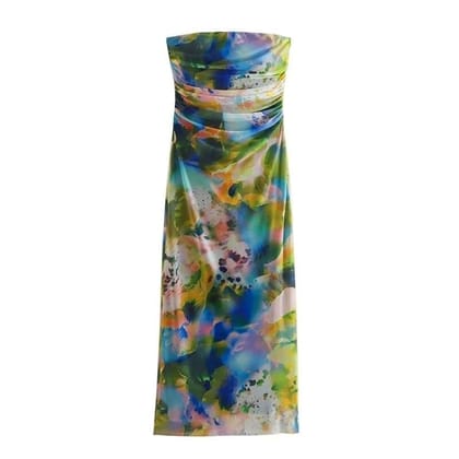 Bella mesh dress-Blue / XS