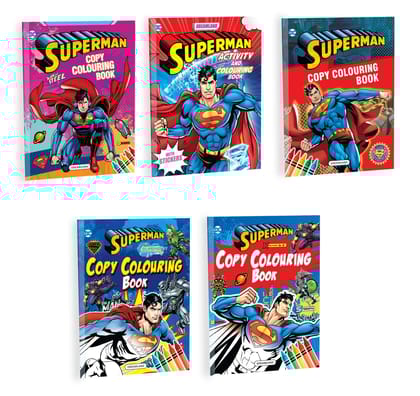 Superman Copy Colouring and Activity Books Pack with Stickers for Kids Age 2 -8 years (A Set of 5 Books) [Paperback] Dreamland Publications