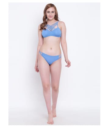 La Intimo Polyester Minimizer Bra - Blue - 38B