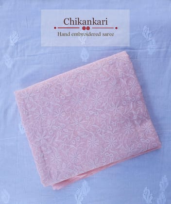 Kota Cotton Saree peach and white