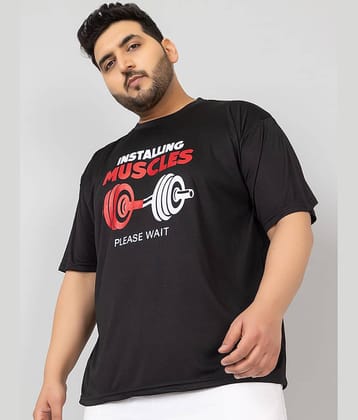 Chkokko Pack of 1 Polyester Regular Fit Men's T-Shirt ( Black )