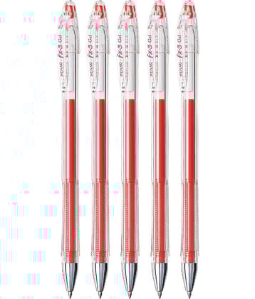 Penac FX-3 Gel Ball 0.7 mm Red ink Pen (Pack of 5)