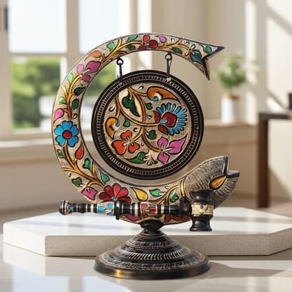 Brass Fish Style Dinner Bell – Decorative Handcrafted Metal Bell, Height : 13 Inch (ANMAS173 C)