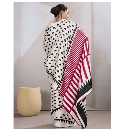 womens satin crepe printed saree with unstitched blouse 5.5mtr white pid65080 womens satin crepe printed saree with unstitched blouse 5.5mtr white pid65080