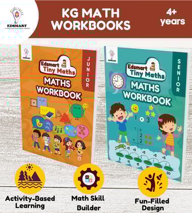 Edsmart TIny Maths Activity Book for Kids 3+ years | Junior and Senior KG Workbook COMBO of 2 Books | CBSE Maths workbook LKG and UKG | maths worksheets [Perfect Paperback] [Jan 01, 2024] Edsmart Edu Services Pvt Ltd
