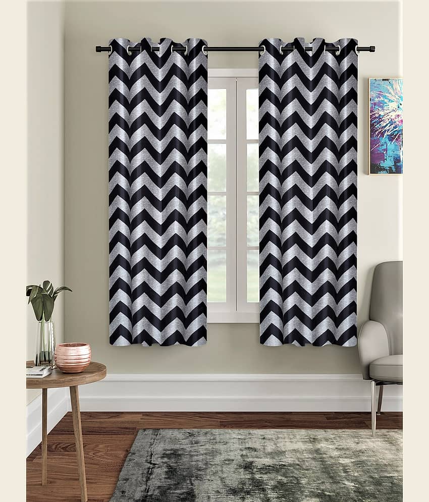 Home Sizzler - Multicolor Pack of 2 Polyester Door Curtain (4 ft X 5 ft)