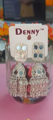 MRS RIGHT ALLOY SILVER  JHUMKA EARING FOR WOMEN AND GIRLS