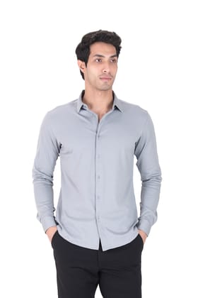 Fluid Cotton Flow Shirt - Mercerised Butter Fabric-Steel Grey / XS