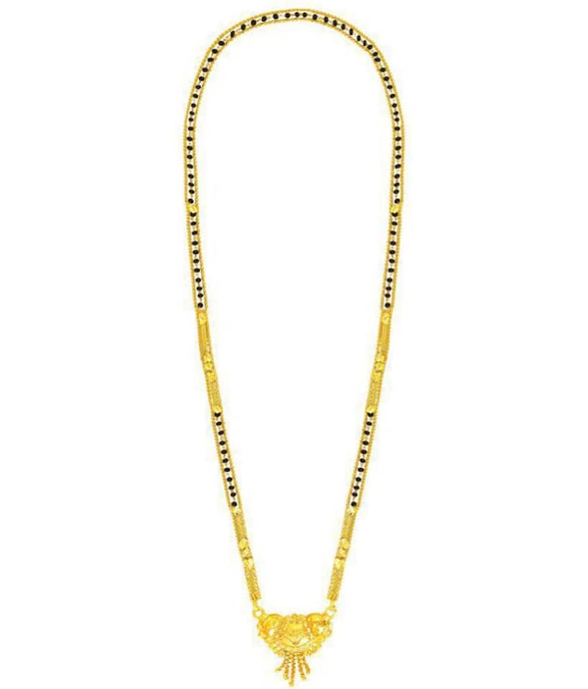 shankhraj gold plated long mangalsutra for women-10046