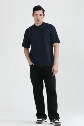 Navy- Oversized T-Shirt-XS
